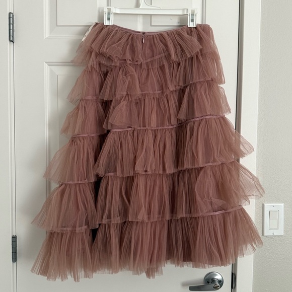 Few Moda o.p.t Ricci Tiered Tulle Midi Skirt - Size XL - Dusty Pink - NWT - Picture 5 of 10